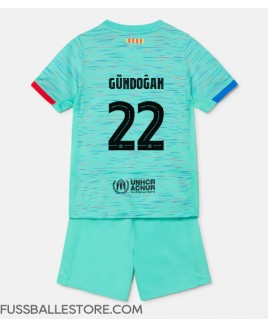 Günstige Barcelona Ilkay Gundogan #22 3rd trikot Kinder 2023-24 Kurzarm (+ Kurze Hosen)